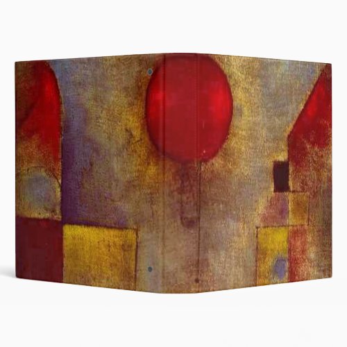 Paul Klee Red Balloon Abstract Colorful Art  3 Ring Binder