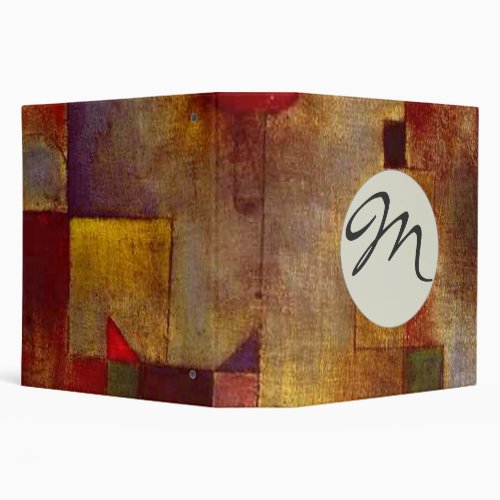 Paul Klee Red Balloon Abstract Colorful Art  3 Ring Binder