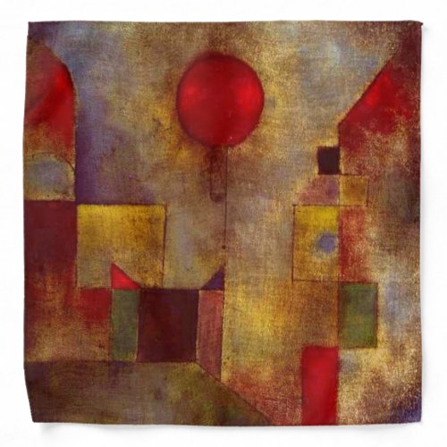 Paul Klee Red Balloon Abstract Colorful Art  Bandana