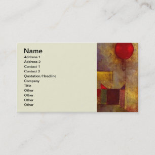 Paul Klee Red Balloon Abstract Colorful Art Business Card