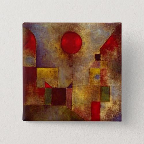 Paul Klee Red Balloon Abstract Colorful Art  Button
