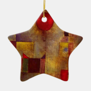 Paul Klee Red Balloon Abstract Colorful Art  Ceramic Ornament