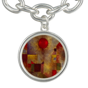 Paul Klee Red Balloon Abstract Colorful Art Charm Bracelet