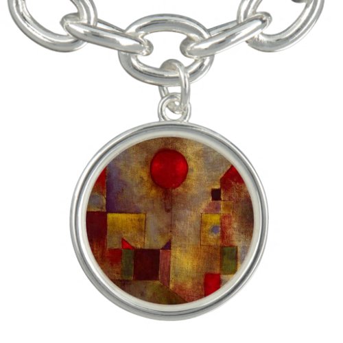 Paul Klee Red Balloon Abstract Colorful Art  Charm Bracelet
