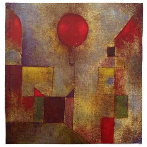 Paul Klee Red Balloon Abstract Colorful Art  Cloth Napkin