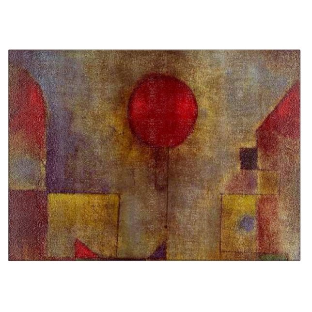 Paul Klee Red Balloon Abstract Colorful Art  Cutting Board (Front)