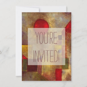 Paul Klee Red Balloon Abstract Colorful Art Invitation