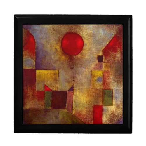 Paul Klee Red Balloon Abstract Colorful Art  Keepsake Box