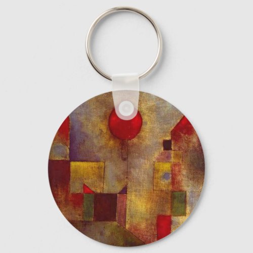 Paul Klee Red Balloon Abstract Colorful Art  Keychain