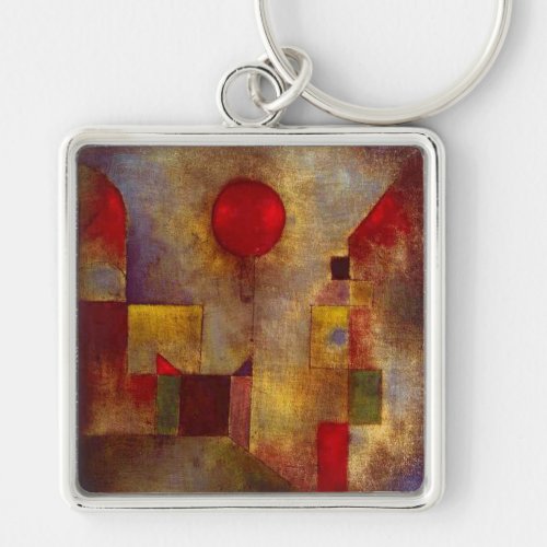 Paul Klee Red Balloon Abstract Colorful Art  Keychain