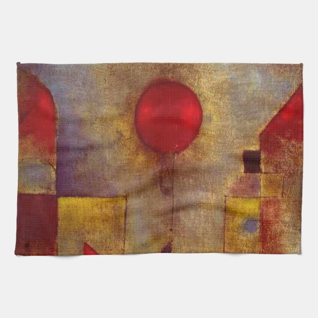 Paul Klee Red Balloon Abstract Colorful Art  Kitchen Towel (Horizontal)