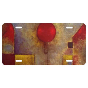 Paul Klee Red Balloon Abstract Colorful Art License Plate