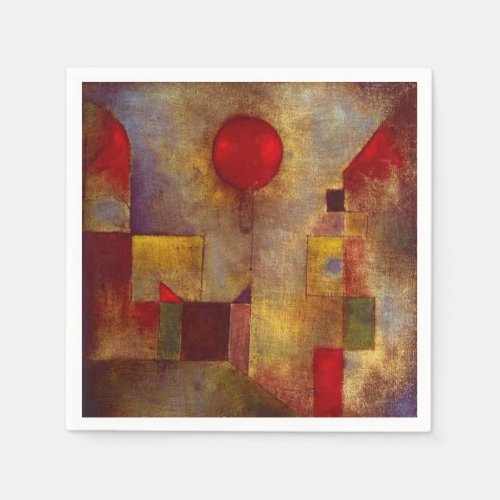 Paul Klee Red Balloon Abstract Colorful Art  Napkins