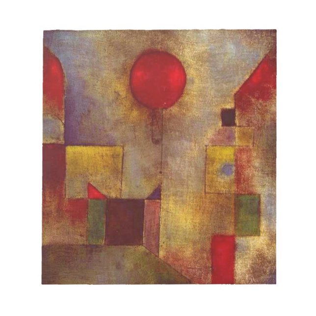 Paul Klee Red Balloon Abstract Colorful Art  Notepad (Front)