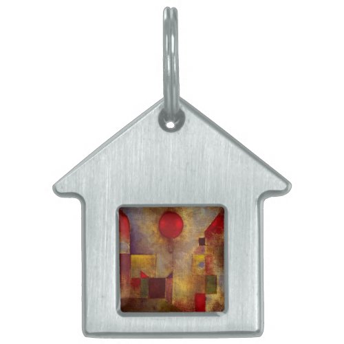 Paul Klee Red Balloon Abstract Colorful Art  Pet Name Tag