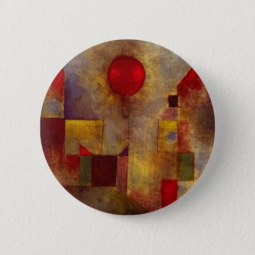 Paul Klee Red Balloon Abstract Colorful Art  Pinback Button