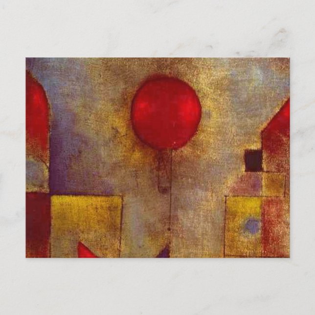 Paul Klee Red Balloon Abstract Colorful Art  Postcard (Front)