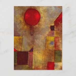Paul Klee Red Balloon Abstract Colorful Art  Postcard