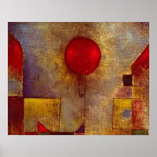 Paul Klee Red Balloon Abstract Colorful Art  Poster