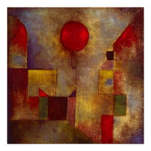 Paul Klee Red Balloon Abstract Colorful Art Poster