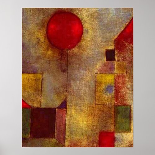 Paul Klee Red Balloon Abstract Colorful Art  Poster