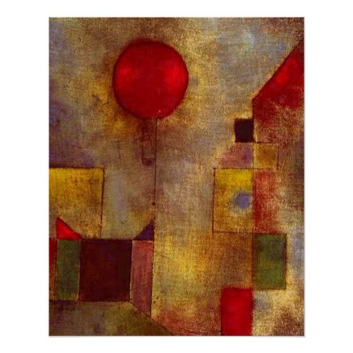 Paul Klee Red Balloon Abstract Colorful Art  Poster