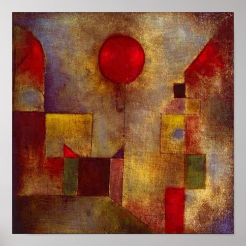 Paul Klee Red Balloon Abstract Colorful Art  Poster