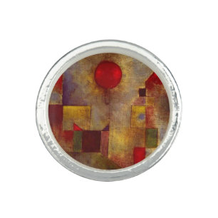 Paul Klee Red Balloon Abstract Colorful Art  Ring