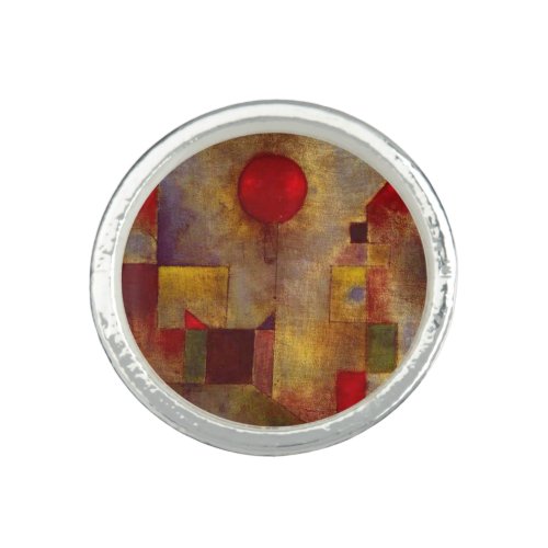 Paul Klee Red Balloon Abstract Colorful Art  Ring