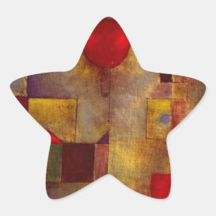 Paul Klee Red Balloon Abstract Colorful Art Star Sticker