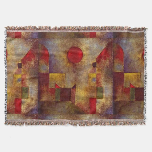 Paul Klee Red Balloon Abstract Colorful Art  Throw Blanket (Front)