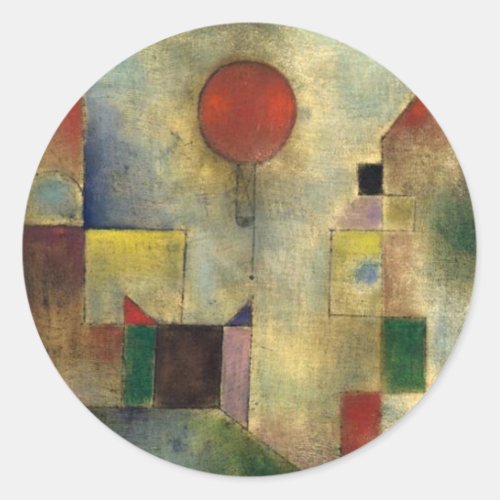 Paul Klee Red Balloon Classic Round Sticker