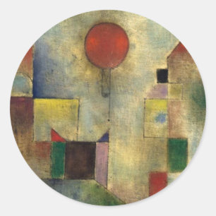 Paul Klee Red Balloon Classic Round Sticker