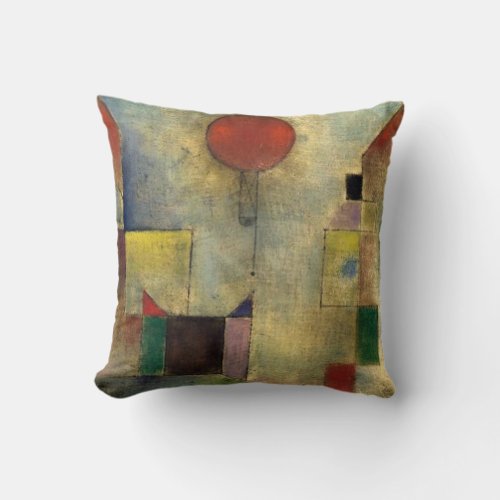 Paul Klee Red Balloon Throw Pillow