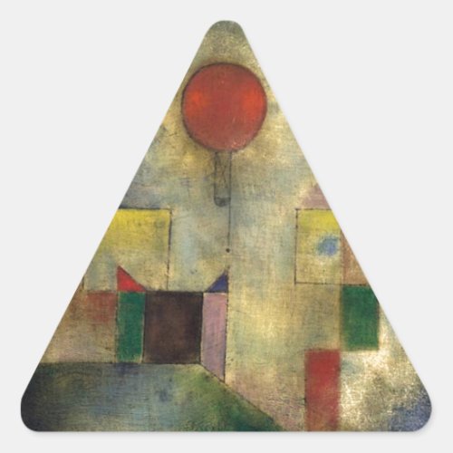 Paul Klee Red Balloon Triangle Sticker