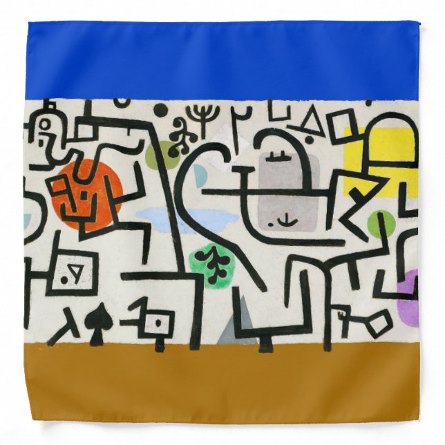 Paul Klee Rich Harbor Abstract Expressionism Bandana (Front)