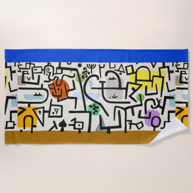 Paul Klee Rich Harbor Abstract Expressionism Beach Towel (Front)