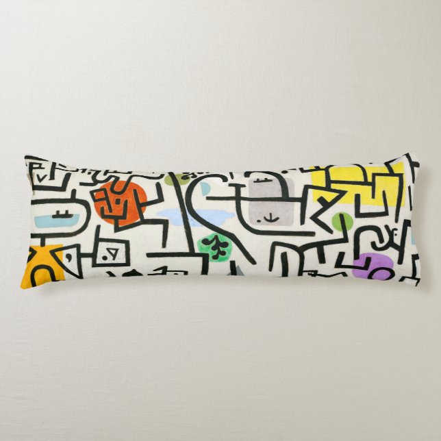 Paul Klee Rich Harbor Abstract Expressionism Body Pillow (Front)