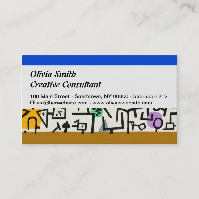 Paul Klee Rich Harbor Abstract Expressionism Business Card (Front)