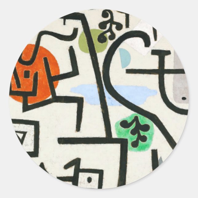 Paul Klee Rich Harbor Abstract Expressionism Classic Round Sticker (Front)