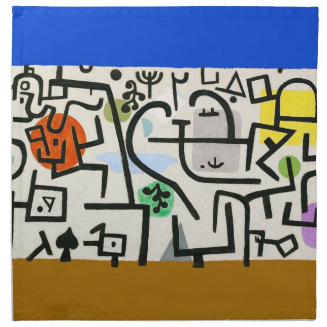 Paul Klee Rich Harbor Abstract Expressionism Cloth Napkin (Front)