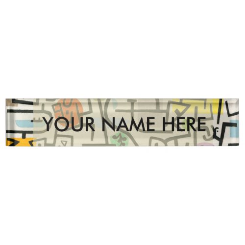 Paul Klee Rich Harbor Abstract Expressionism Desk Name Plate