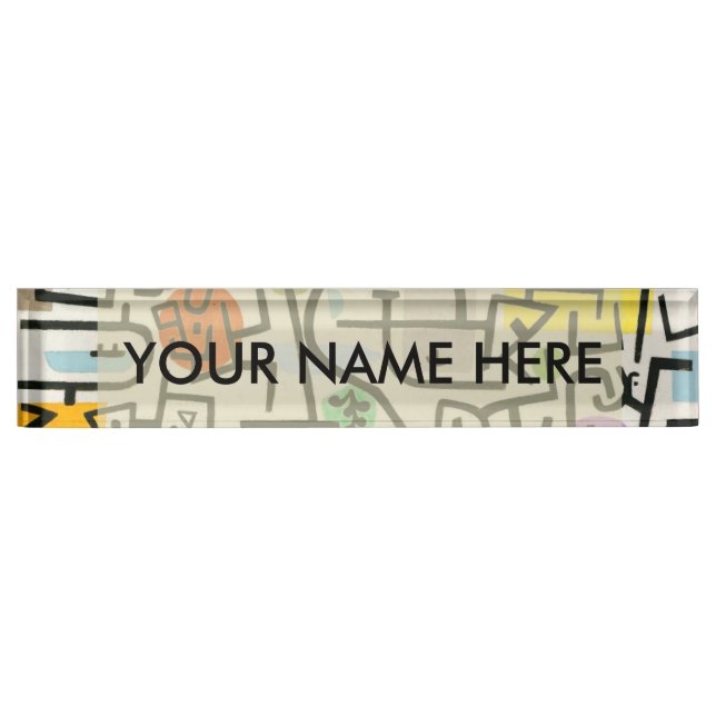 Paul Klee Rich Harbor Abstract Expressionism Desk Name Plate (Front)
