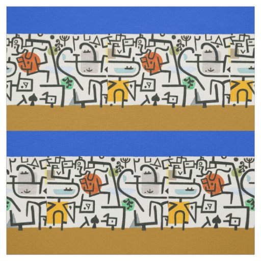 Paul Klee Rich Harbor Abstract Expressionism Fabric