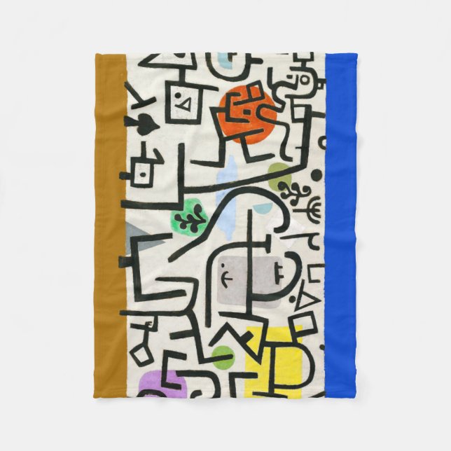 Paul Klee Rich Harbor Abstract Expressionism Fleece Blanket (Front)