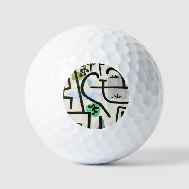 Paul Klee Rich Harbor Abstract Expressionism Golf Balls (Front)