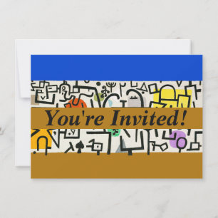 Paul Klee Rich Harbor Abstract Expressionism Invitation