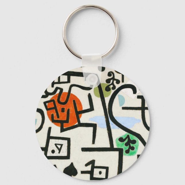 Paul Klee Rich Harbor Abstract Expressionism Keychain (Front)
