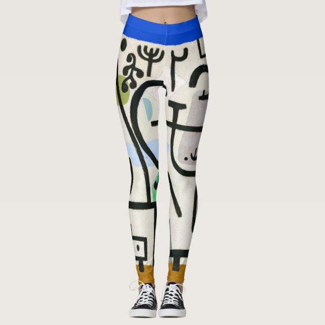 Paul Klee Rich Harbor Abstract Expressionism Leggings (Front)