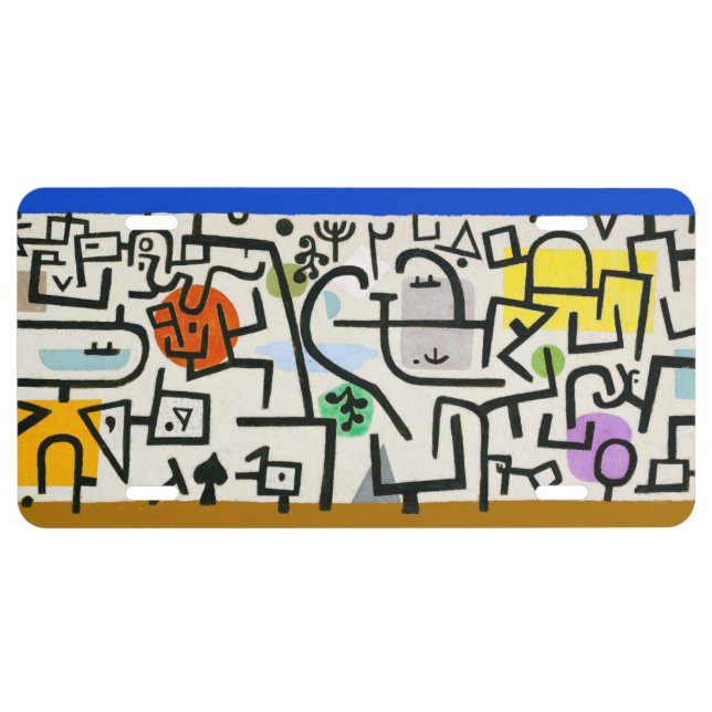 Paul Klee Rich Harbor Abstract Expressionism License Plate (Front)